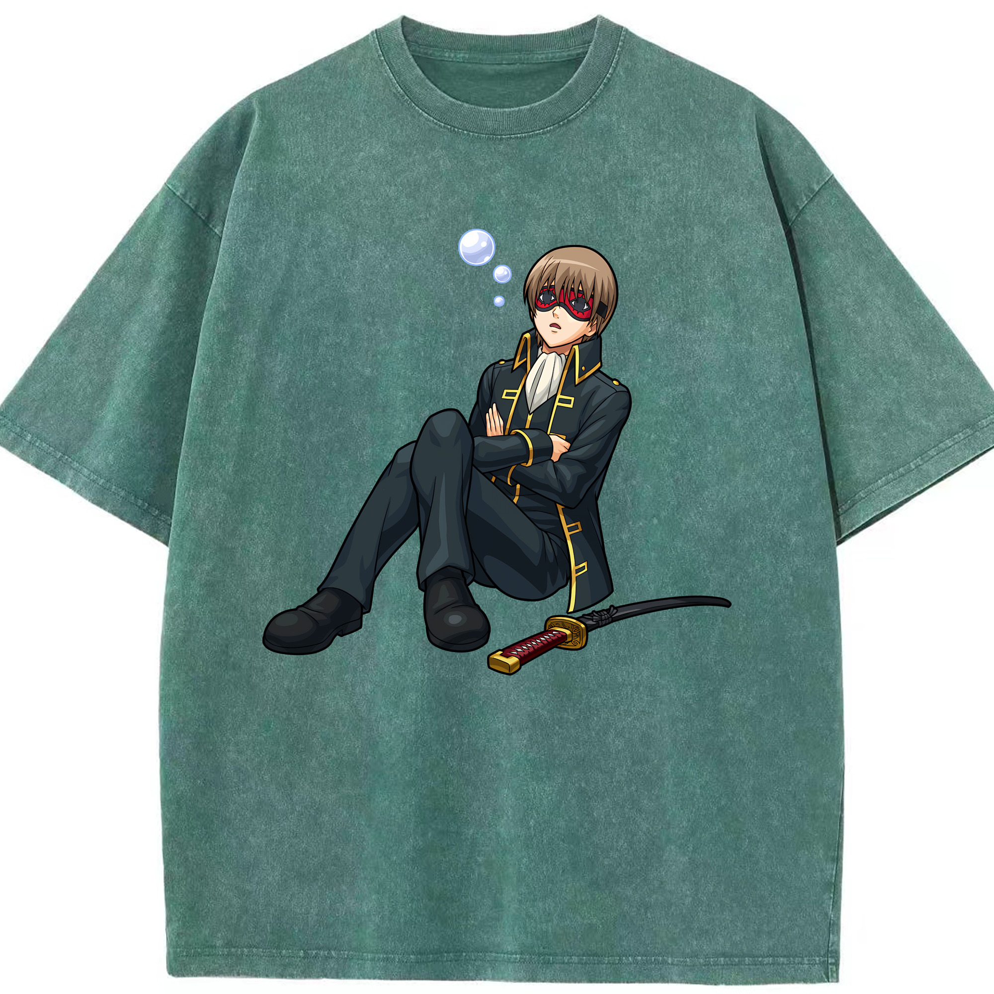 （画像用） ぎんたま 坂田銀時（さかたぎんとき） 神楽 志村新八（しむら しんぱち） GINTAMA Sakata Gintoki Kagura Shimura Shinpachi 綿100% ヴィンテージ風 半袖Tシャツ（フロントプリント）